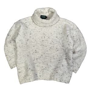 Gleneden Made in England Chunky Knit Wool Blend Turtleneck Sweater Size M
